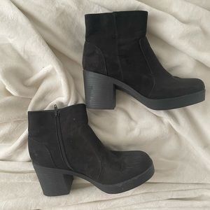 Black suede boots